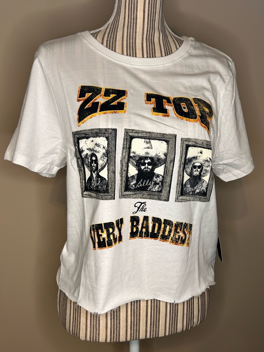 ZZ Top Women's Oversized Cropped Tee Size L NEW